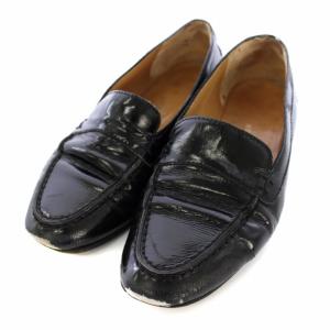 ローファー シューズ エナメル 35.5 22.5cm 黒 /TK