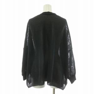 Spick&Span 23SS ペーパーヤーンカーディガン ニット 長袖 F ブラック 23080200919020 /NQ