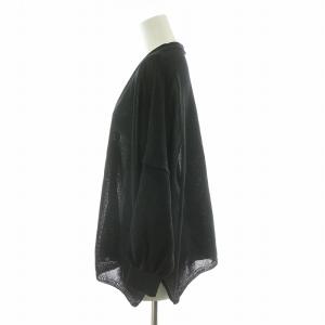 Spick&Span 23SS ペーパーヤーンカーディガン ニット 長袖 F ブラック 23080200919020 /NQ