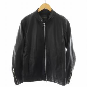 ライダースジャケット シングル 羊革 ラムレザー M 黒 ブラック 668-2113218 /AN41