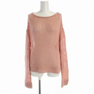 タグ付き ニット セーター プルオーバー メッシュ 長袖 F ピンク /RO