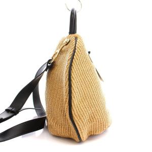 nouer かごバッグ ショルダーバッグ 2WAY F ベージュ 黒 /YM