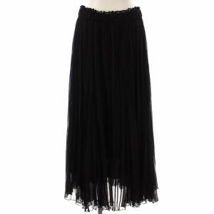 プリーツスカート ロング マキシ丈 黒 ブラック /DK
