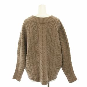 martinique レリタージュ l'heritage ニット セーター Vネック 長袖 ケーブル編み 茶 ブラウン A0318KSW679
