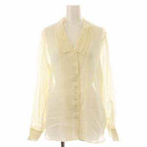 l'heritage シャツ ブラウス シアー プリーツ 長袖 アイボリー /DK