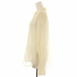 martinique l'heritage シャツ ブラウス シアー プリーツ 長袖 アイボリー /DK