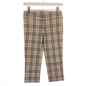 ストレートパンツ サブリナパンツ カプリ丈 クロップド丈 ジップフライ ストレッチ ノバチェック柄 36