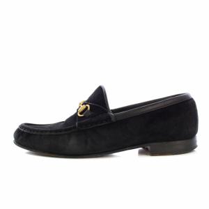 GUCCI ローファー ホースビット スエード 5B 21.5cm 黒 100 0255/1 /TK D