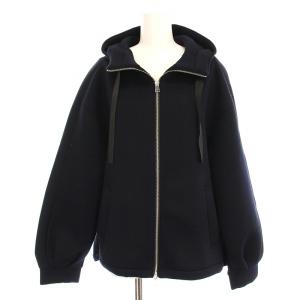 ダンボール ジップ フーディ ジャケット パーカー ジップアップ 紺 ネイビー 314-05-0838