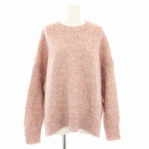 22AW ミックスニット セーター クルーネック 長袖 タグ付き F ピンク BEZ1022405A0008