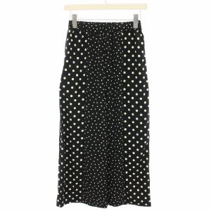 ドットコンビパンツ ワイドパンツ イージーパンツ ドット柄 0 黒 ブラック 白 ホワイト BEZ1021502A0007