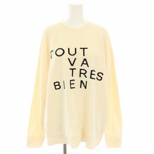 24AW モールロゴニット セーター クルーネック 長袖 タグ付き F 白 ホワイト 黒 ブラック BG438603NN