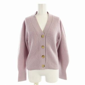 タグ付き スリーブコンシャスアゼVネックカーディガン 長袖 F 紫 パープル 22-080-400-3310-4-0