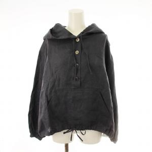 パーカー フーディー 長袖 カットソー リネン F 紺 0301BL014231 /MM