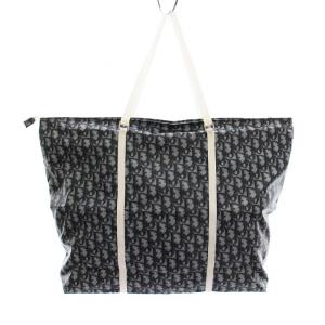 Christian Dior トロッター トートバッグ PVC 総柄 紺 グレー /YM OH