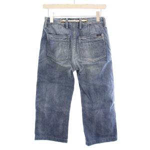 POLO RALPH LAUREN ベルトロープ付き デニムパンツ ジーンズ クロップド USED加工 25 ブルー /YM