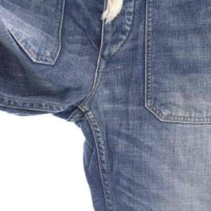 POLO RALPH LAUREN ベルトロープ付き デニムパンツ ジーンズ クロップド USED加工 25 ブルー /YM