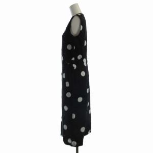 Paul Smith BLACK ワンピース マキシ ロング ノースリーブ ドット 38 黒 ブラック 白 ホワイト OPPMLM0208