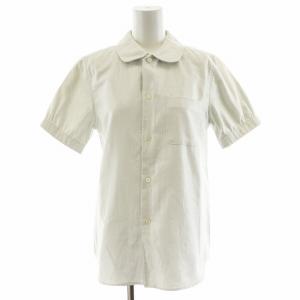 AD2002 シャツ ブラウス 半袖 丸襟 シルバー色 JI-B069 /AN32