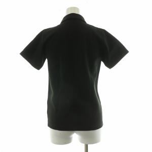 COMME des GARCONS COMME des GARCONS コムコム CDG刺繍 ポロシャツ 丸襟 半袖 ストレッチ S ブラック RU-T038 /NQ