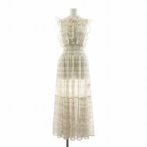 ノースリーブワンピース ロング チェック 1 ホワイト ピンク SWF0242006 /NQ