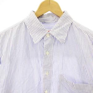 Spick&Span オックスルーズシャツ ブラウス 長袖 ストライプ F 青 22050200303040 /MM