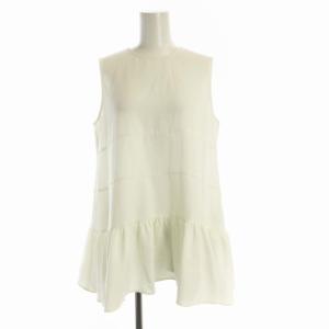 ソアパールコンパクトぺプラムブラウス シャツ ノースリーブ 38 白 ホワイト C337-015 /RO