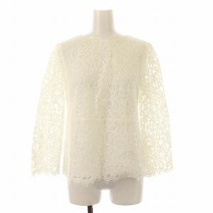 シャツ ブラウス 総レース 七分袖 36 白 ホワイト /DK