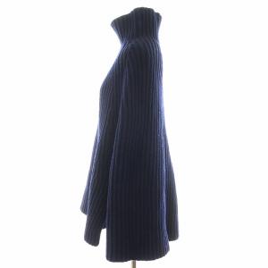 MADISONBLUE RIB TURTLENECK PONCHO ニット ポンチョ ハイネック ウール 1 紺 ネイビー MB154-8018