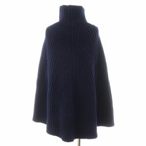 MADISONBLUE RIB TURTLENECK PONCHO ニット ポンチョ ハイネック ウール 1 紺 ネイビー MB154-8018