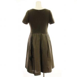 FOXEY BOUTIQUE カシミヤ ニットワンピース 17366-ANM03100 半袖 シルク ひざ丈 ワンピース 40 茶 ブラウン