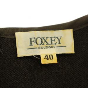 FOXEY BOUTIQUE カシミヤ ニットワンピース 17366-ANM03100 半袖 シルク ひざ丈 ワンピース 40 茶 ブラウン