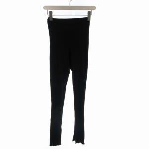 HIGH GAUGE RIB SLIT TIGHTS レギンス トレンカ ロング 裾スリット 1 黒 ブラック