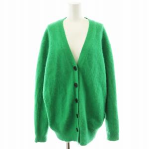 21AW フラッフィーヤーン Vネックカーディガン ウール XS 緑 グリーン 11-02-15-02301
