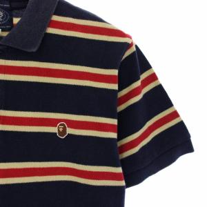 A BATHING APE ポロシャツ 半袖 ボーダー S 紺 1860-112-004 /TK
