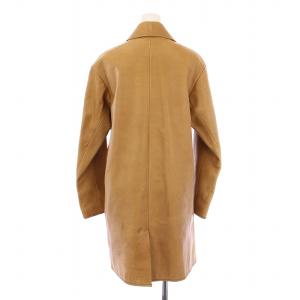 miumiu レザーコート ステンカラー 牛革 アウター ロング丈 ターンロック式 40 茶 ブラウン /BB