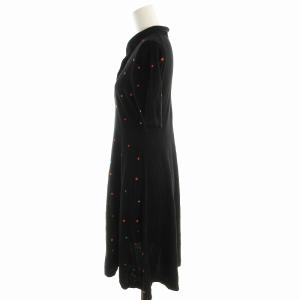 PAUL SMITH ワンピース ひざ丈 ドット柄 半袖 M 黒 ブラック KRPSLA0701 /EE