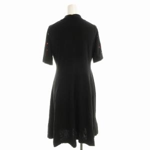 PAUL SMITH ワンピース ひざ丈 ドット柄 半袖 M 黒 ブラック KRPSLA0701 /EE