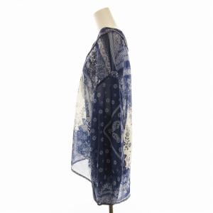 NARA CAMICIE シャツ ブラウス 長袖 ペイズリー柄 2 青 ブルー T7354KS0E55 /EE