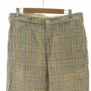 Engineered Garments パンツ チェック 麻 リネン ロールアップ 32 ベージュ /NQ