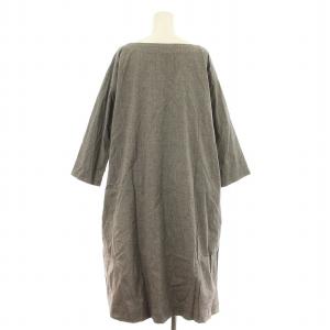 45rpm MOTTAINAI 馬比古ワンピース 6025901 ロング マキシ 長袖 グレー /KU