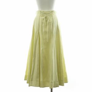 Apuweiser-riche 24SS バリエマチボリュームスカート フレア ロング レースアップ 1 イエロー 24139021 /NQ