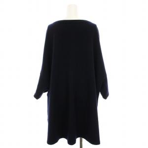 Drawer ウール 肩金ボタン プルオーバー ニット カットソー オーバーサイズ 七分袖 36 紺 6512-206-0095