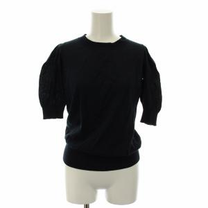 ニット カットソー 半袖 リボン 1 紺 65181050121 /RE