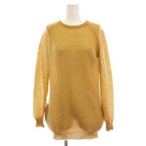 セーター ニット クルーネック 長袖 モヘヤ混 1 キャメル 6513-106-0214 /YM