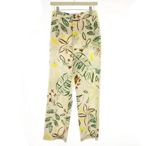 23SS リーフプリント イージーパンツ 23-030-200-8030 F 白 ホワイト /G