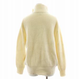 Drawer 9Gアゼショルダーボタンタートルニット セーター 長袖 ウール カシミヤ混 1 白 ホワイト 6513-105-0892