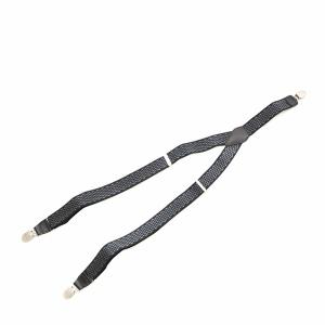 サスペンダー 総柄 黒 ブラック /AN17