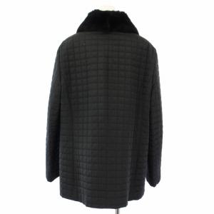 BURBERRY LONDON キルティングジャケット 中綿 アウター ラビットファー 15BR 黒 FC146-821 /TK