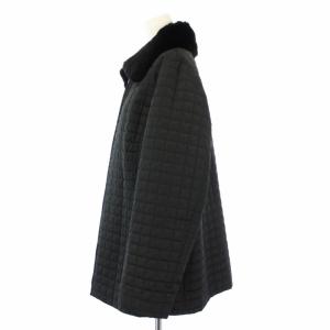 BURBERRY LONDON キルティングジャケット 中綿 アウター ラビットファー 15BR 黒 FC146-821 /TK